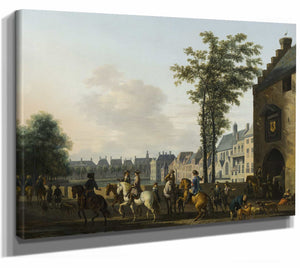 A Hunting Party Near The Hofvijver In The Hague Seen From The Plaats By Gerrit Berckheyde