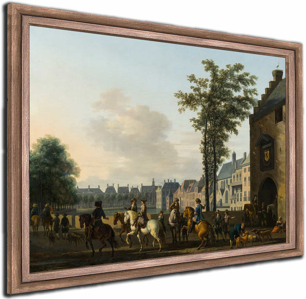 A Hunting Party Near The Hofvijver In The Hague Seen From The Plaats By Gerrit Berckheyde