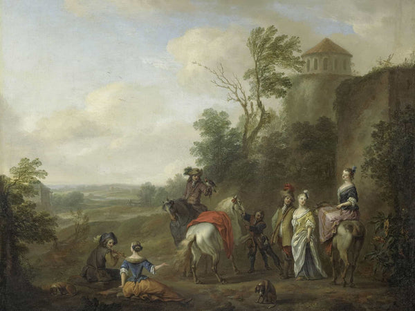 Carel Van Falens A Hunting Party By Carel Van Falens