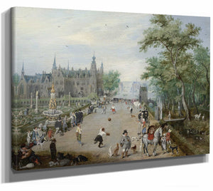 A Jeu De Paume Before A Country Palace By Adriaen Pietersz Van De Venne