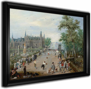 A Jeu De Paume Before A Country Palace By Adriaen Pietersz Van De Venne