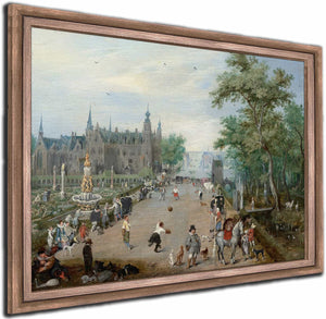 A Jeu De Paume Before A Country Palace By Adriaen Pietersz Van De Venne