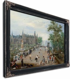 A Jeu De Paume Before A Country Palace By Adriaen Pietersz Van De Venne