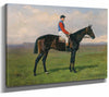 Emil Volkers 14" x 11" / Stretched Canvas Wrap A Jockey On Horseback By Emil Volkers