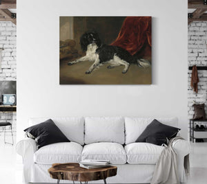 Richard Ramsay Reinagle A King Charles Spaniel By A Fireplace By Richard Ramsay Reinagle