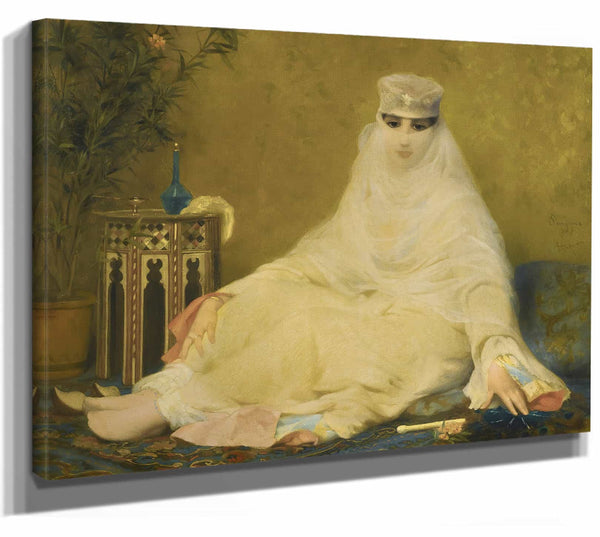 Eugene Verdyen 14" x 11" / Stretched Canvas Wrap A Lady Of Smyrna By Eugene Verdyen