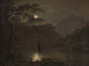 Joseph Wright Of Derby A Lake By Moonlight By Joseph Wright Of Derby