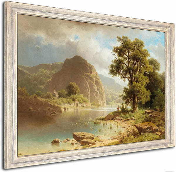 A Lake Landscape By Adolf Chwala