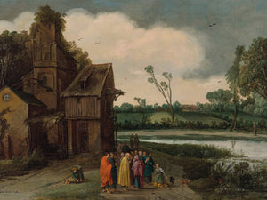 Esaias Van De Velde A Landscape With Christ And The Canaanite Woman By Esaias Van De Velde