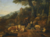 Johann Heinrich Roos A Landscape With Drovers And Their Flock At Rest By Johann Heinrich Roos