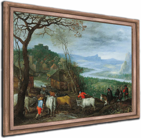 A Landscape With Herdsmen Driving Cattle To A Village By Jan Brueghel The Elder