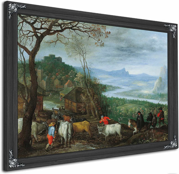 A Landscape With Herdsmen Driving Cattle To A Village By Jan Brueghel The Elder