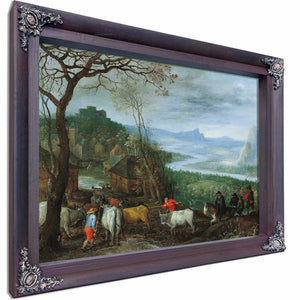 A Landscape With Herdsmen Driving Cattle To A Village By Jan Brueghel The Elder