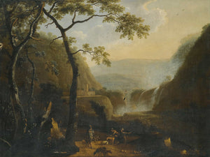 Barend Appelman A Landscape With Hunters Near A Waterfall By Barend Appelman