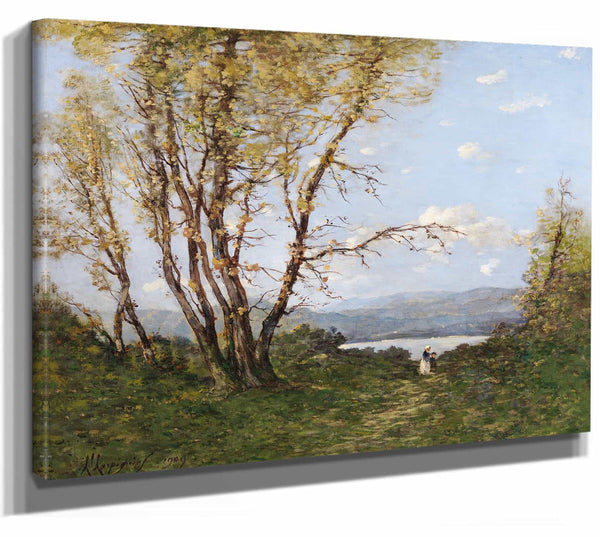 Henri Joseph Harpignies 14" x 11" / Stretched Canvas Wrap A Landscape By Henri Joseph Harpignies