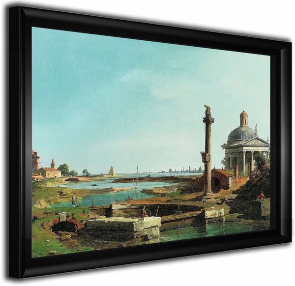 A Lock A Column And A Church Beside A Lagoon By Canaletto