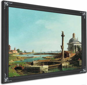 A Lock A Column And A Church Beside A Lagoon By Canaletto