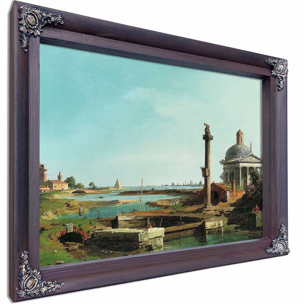 A Lock A Column And A Church Beside A Lagoon By Canaletto