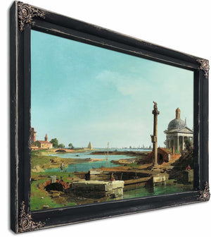 A Lock A Column And A Church Beside A Lagoon By Canaletto