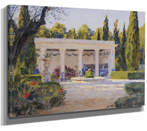 Alexandre Roubtzoff 14" x 11" / Stretched Canvas Wrap A Loggia In The Ben Negro Park In Bizerte By Alexandre Roubtzoff