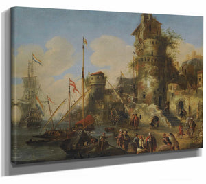 A Mediterranean Harbour Capriccio By Peter Van De Velde