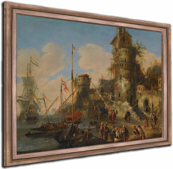 A Mediterranean Harbour Capriccio By Peter Van De Velde