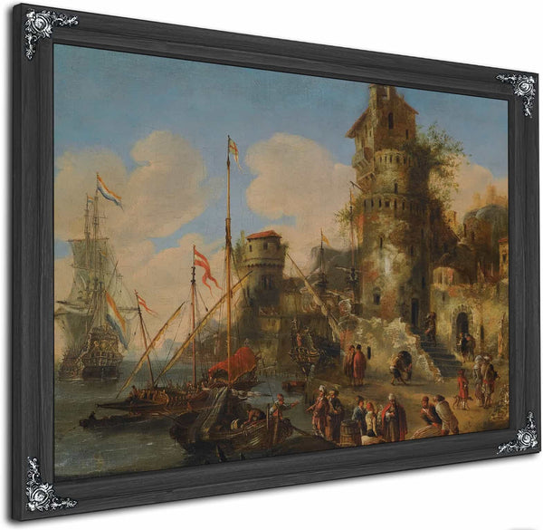 A Mediterranean Harbour Capriccio By Peter Van De Velde