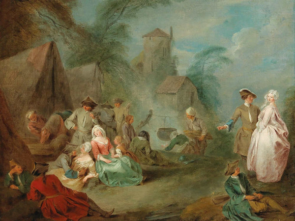 Jean Baptiste Pater A Military Encampment By Jean Baptiste Pater