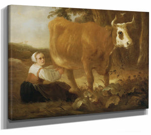 A Milkmaid With A Cow By Aelbert Cuyp