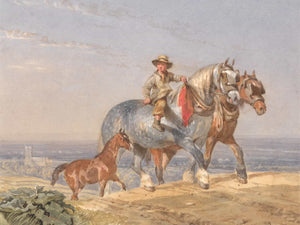 John Frederick Tayler A Ploughboy Riding One Of A Pair Of Draught Horses Up A Hill By John Frederick Tayler