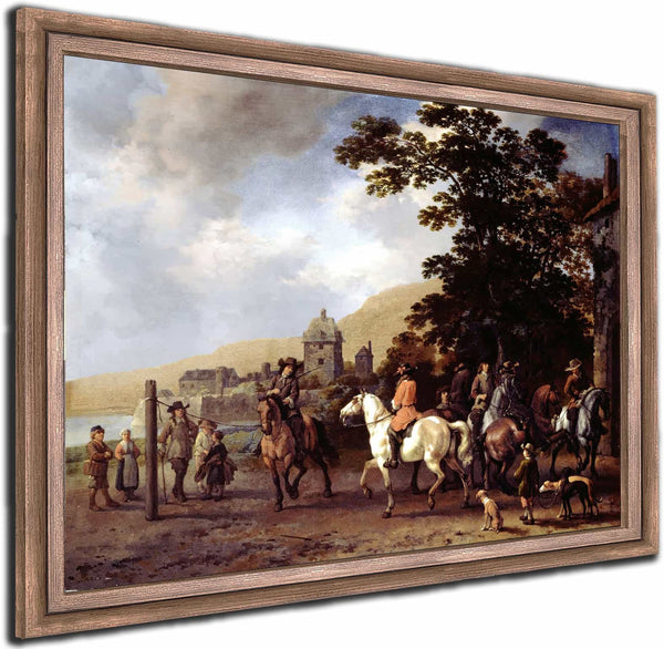 A Riding School In The Open Air By Abraham Van Calraet