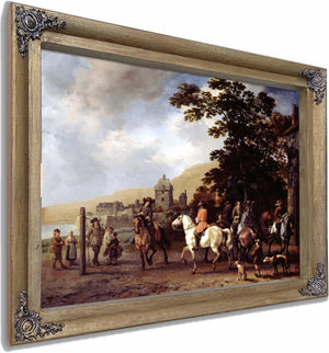 A Riding School In The Open Air By Abraham Van Calraet