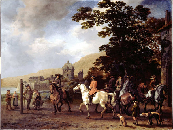 Abraham Van Calraet A Riding School In The Open Air By Abraham Van Calraet