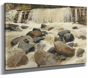 Alfred Zoff 14" x 11" / Stretched Canvas Wrap A River Dam By Alfred Zoff