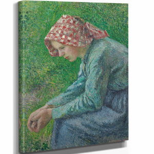 A Seated Peasant Woman By Camille Pissarro