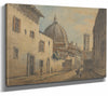 William Marlow 14" x 11" / Stretched Canvas Wrap A Street In Florence With The Duomo And Campanile In The Background By William Marlow