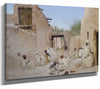 Maurice Bompard 14" x 11" / Stretched Canvas Wrap A Street In The Oasis Of Chetma By Maurice Bompard