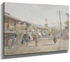 Rudolf Bernt 14" x 11" / Stretched Canvas Wrap A Street In Tokyo By Rudolf Bernt