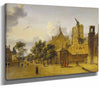 Jan Van Der Heyden 14" x 11" / Stretched Canvas Wrap A Street Scene In Cologne By Jan Van Der Heyden