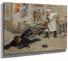 Paul Charles Chocarne Moreau 14" x 11" / Stretched Canvas Wrap A Striking Encounter By Paul Charles Chocarne Moreau