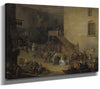 Giuseppe Bernardino Bison 14" x 11" / Stretched Canvas Wrap A Tavern Interior By Giuseppe Bernardino Bison