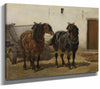 Charles Tschaggeny 14" x 11" / Stretched Canvas Wrap A Team Of Horses By Charles Tschaggeny
