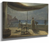 Thomas Fearnley 14" x 11" / Stretched Canvas Wrap A Terrace In Amalfi In Moonlight By Thomas Fearnley