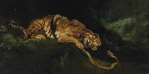 Giulio Aristide Sartorio A Tiger Struggling With A Snake By Giulio Aristide Sartorio