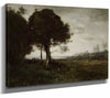 Jean Baptiste Camille Corot 14" x 11" / Stretched Canvas Wrap A Torrent At Romagnes By Jean Baptiste Camille Corot