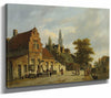 Adrianus Eversen 14" x 11" / Stretched Canvas Wrap A Town In Holland By Adrianus Eversen