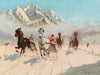 A Trotting Race On The Eibsee With The Zugspitze In The Background By Franz Hienl Merre