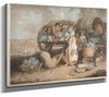 William Ward 14" x 11" / Stretched Canvas Wrap A Vegetable Market By William Ward