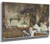 John Singer Sargent 14" x 11" / Stretched Canvas Wrap A Venetian Trattoria By John Singer Sargent