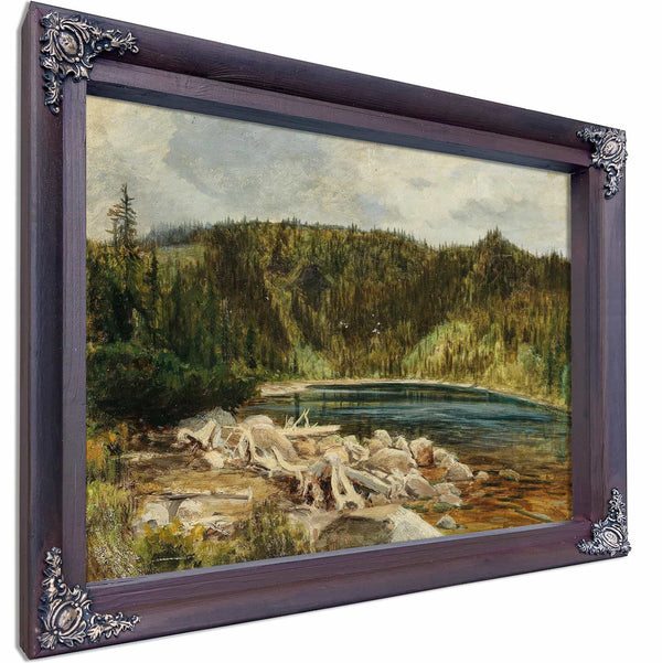 A View Of A Lake At The Bohemian Forest By Julius Eduard Marak